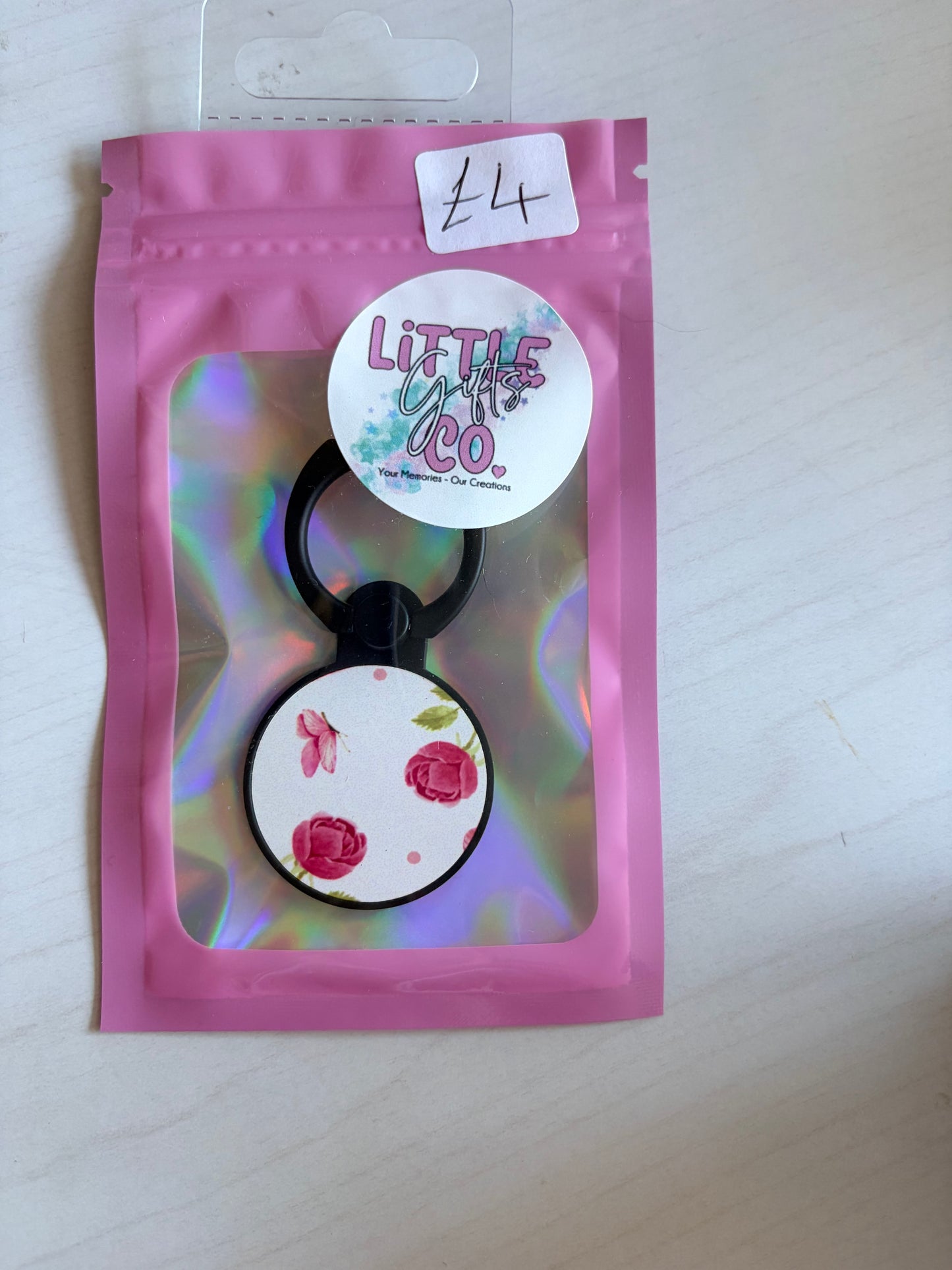 Pink Flower Pop Socket