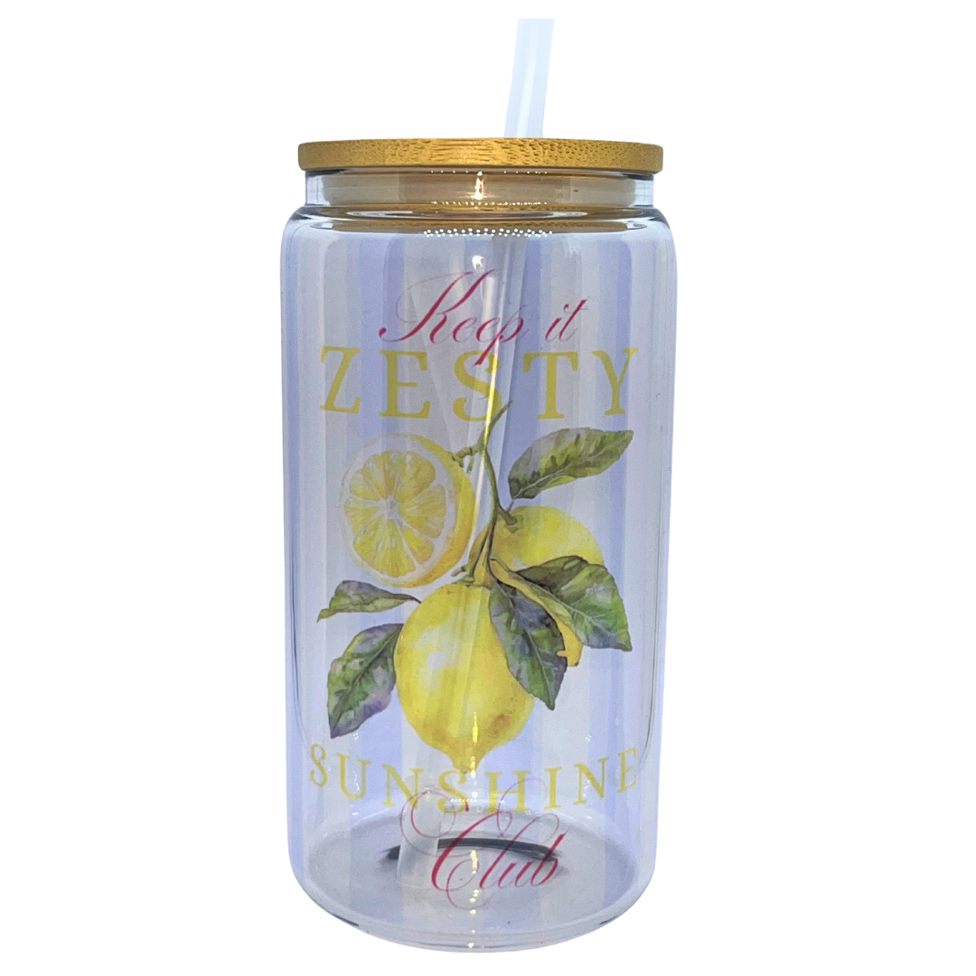 Keep It Zesty Glass Cup