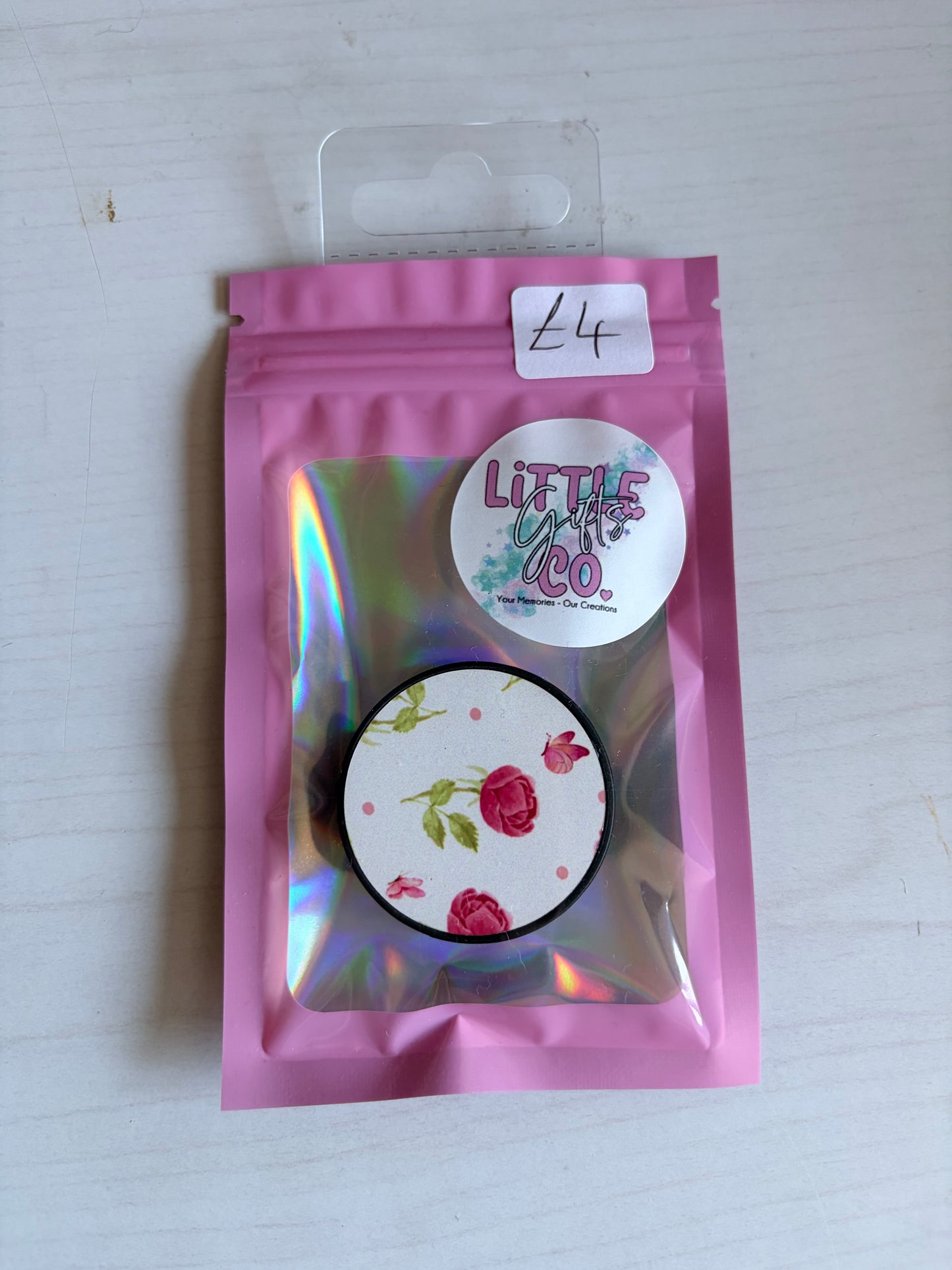 Pink Flower Pop Socket (old style)