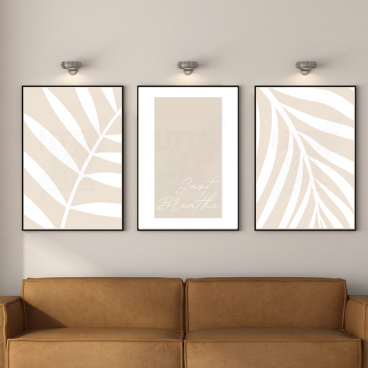 A4 Minimalist Just Breathe Set of 3 Prints