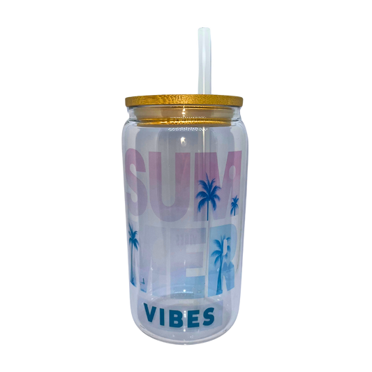 Summer Vibes Glass Cup