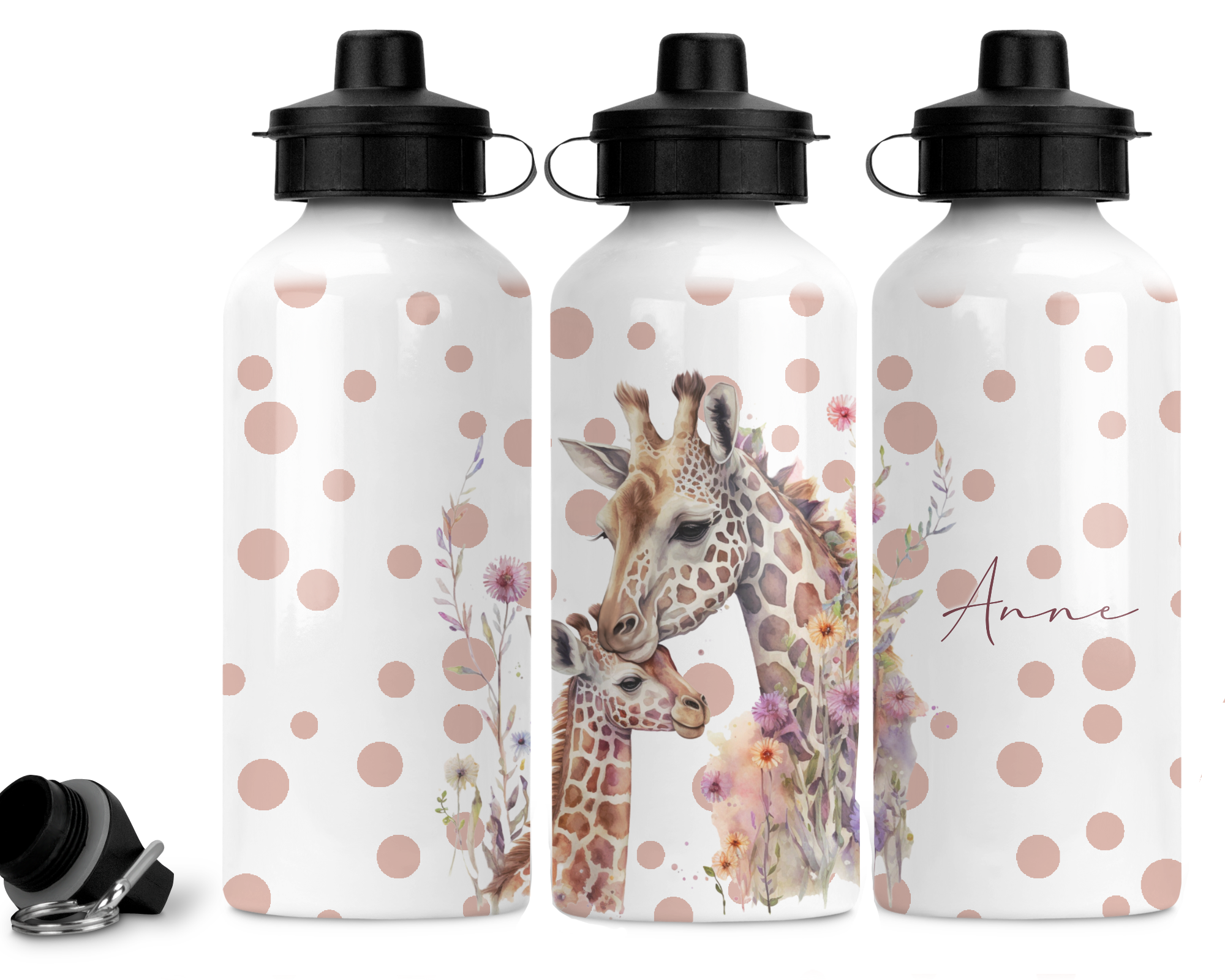 Add your own photos | personalised Photos | Unique Gifts | Giraffe Water Bottle