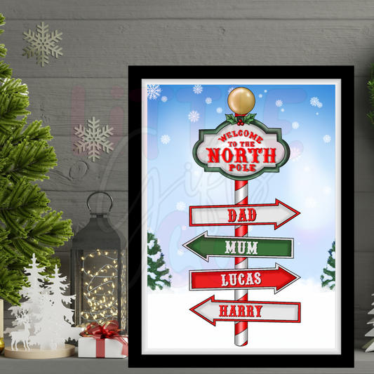 Personalised North Pole Print