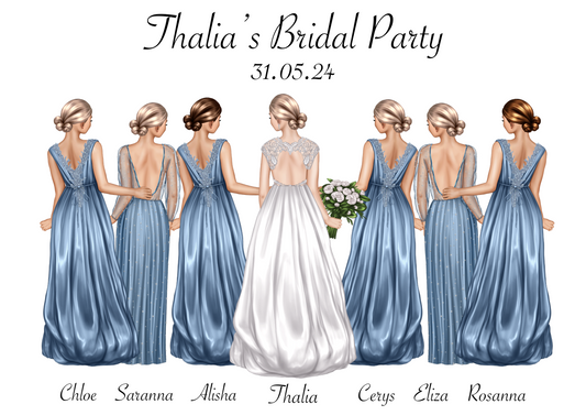 Personalised Bridal Party Print