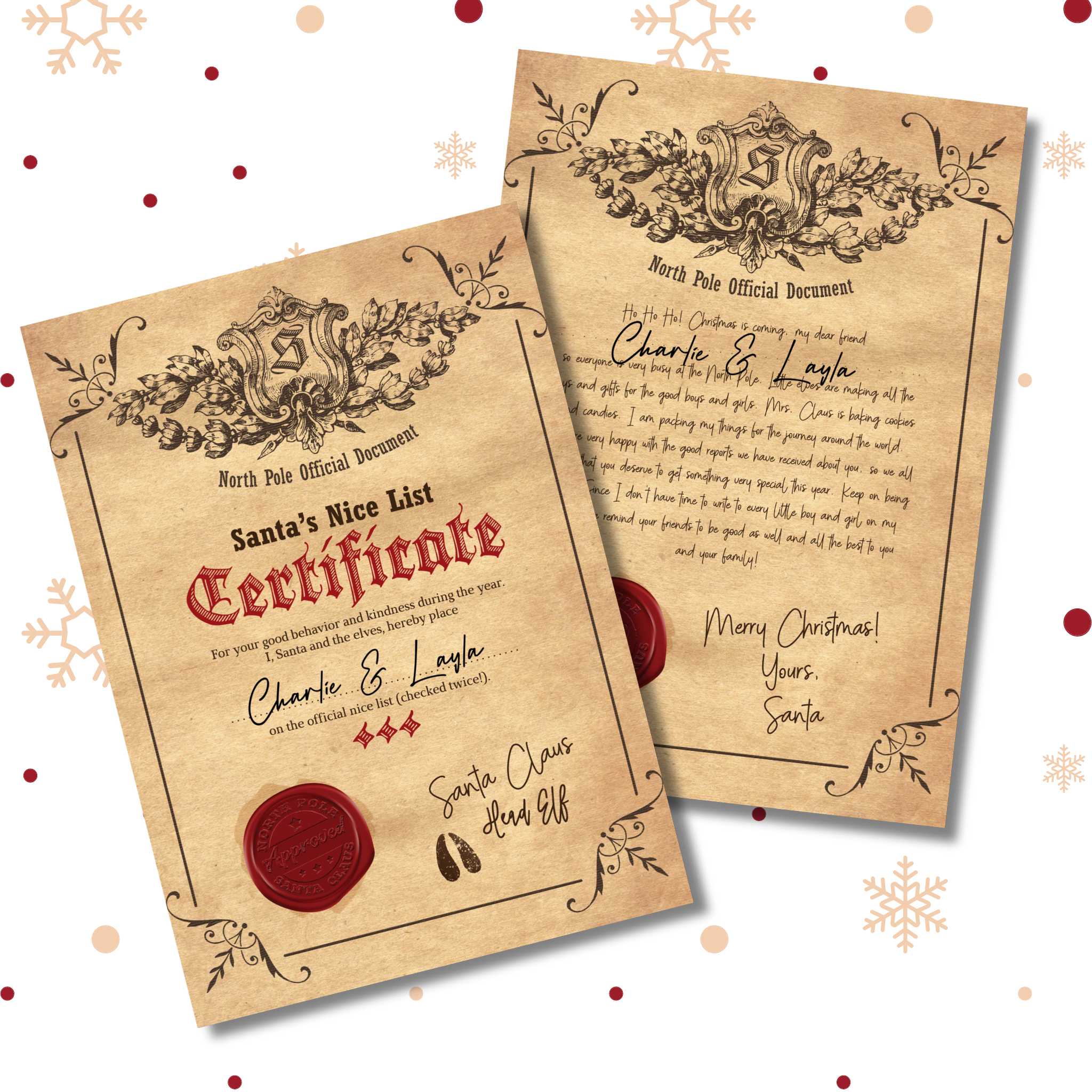 Personalised Nice List Certificate & Letter