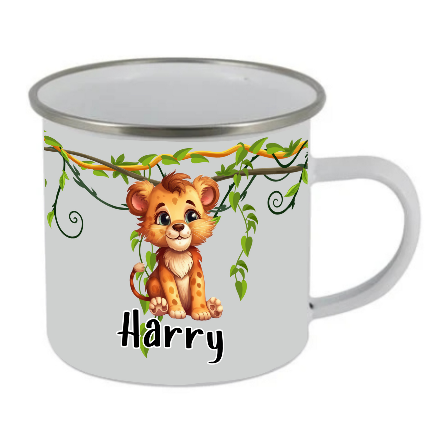 Personalised Jungle Animal Enamel Mug