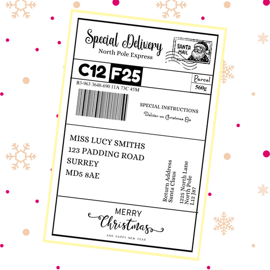 Santa Approved Personalised Shipping Label Sticker