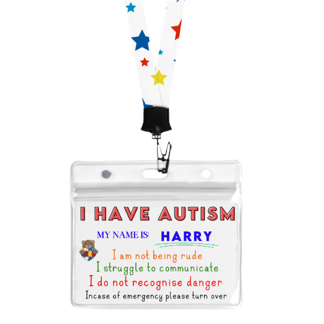 Personalised Autism ID/Medical Lanyard & Card