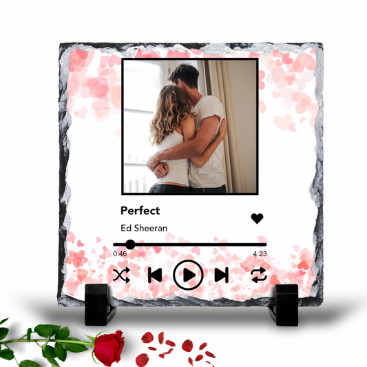 Add your own photos | personalised Photos | Unique Gifts | Custom Photo and Song Slate (20x20cm)