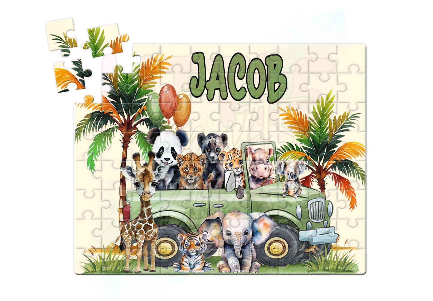 Personalised Safari Puzzle (98pcs)