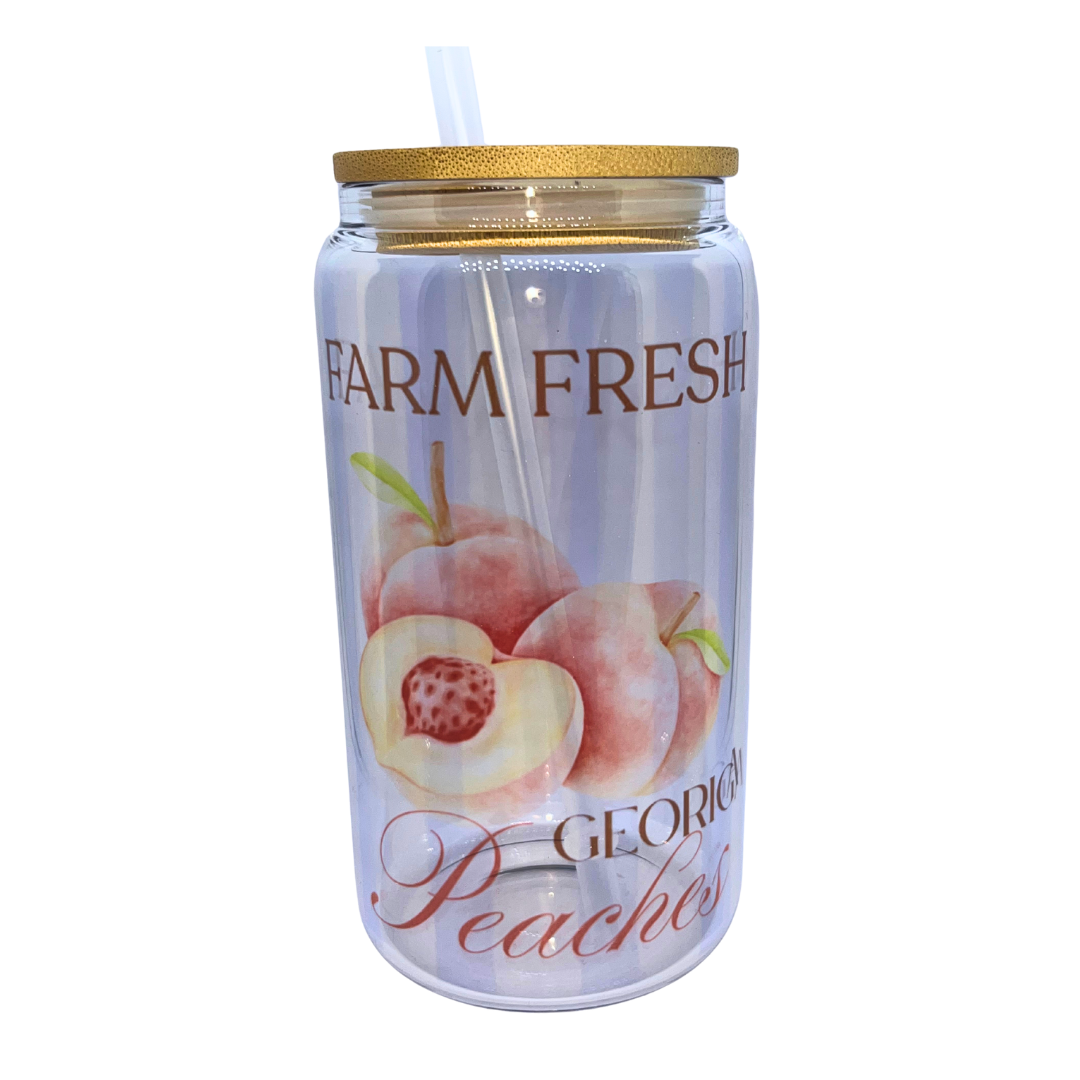 Farm Fresh Peach Glass Cup