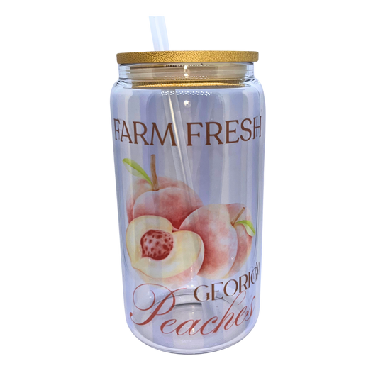 Farm Fresh Peach Glass Cup
