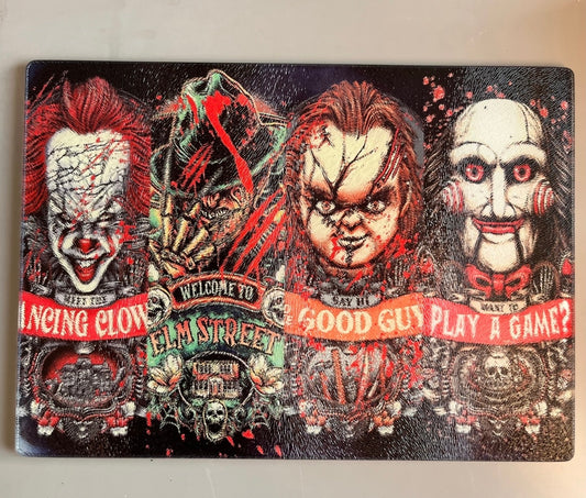 Add your own photos | personalised gifts | Unique Gifts | Horror Chopping Board | Little Gifts Co