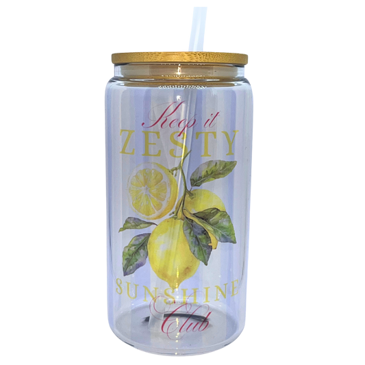 Keep It Zesty Glass Cup
