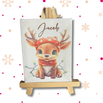 Personalised Christmas Mini Canvas & Easel