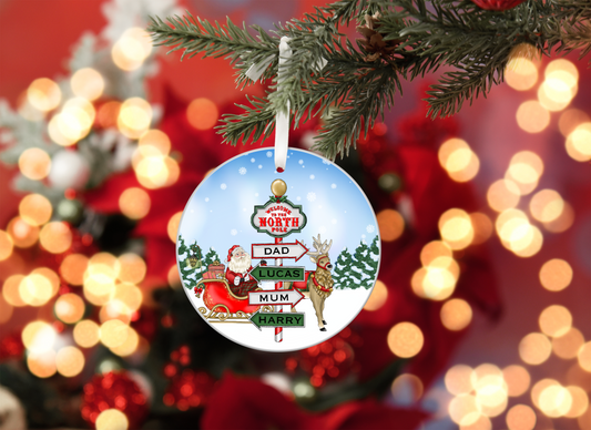 Personalised North Pole Tree Decoration