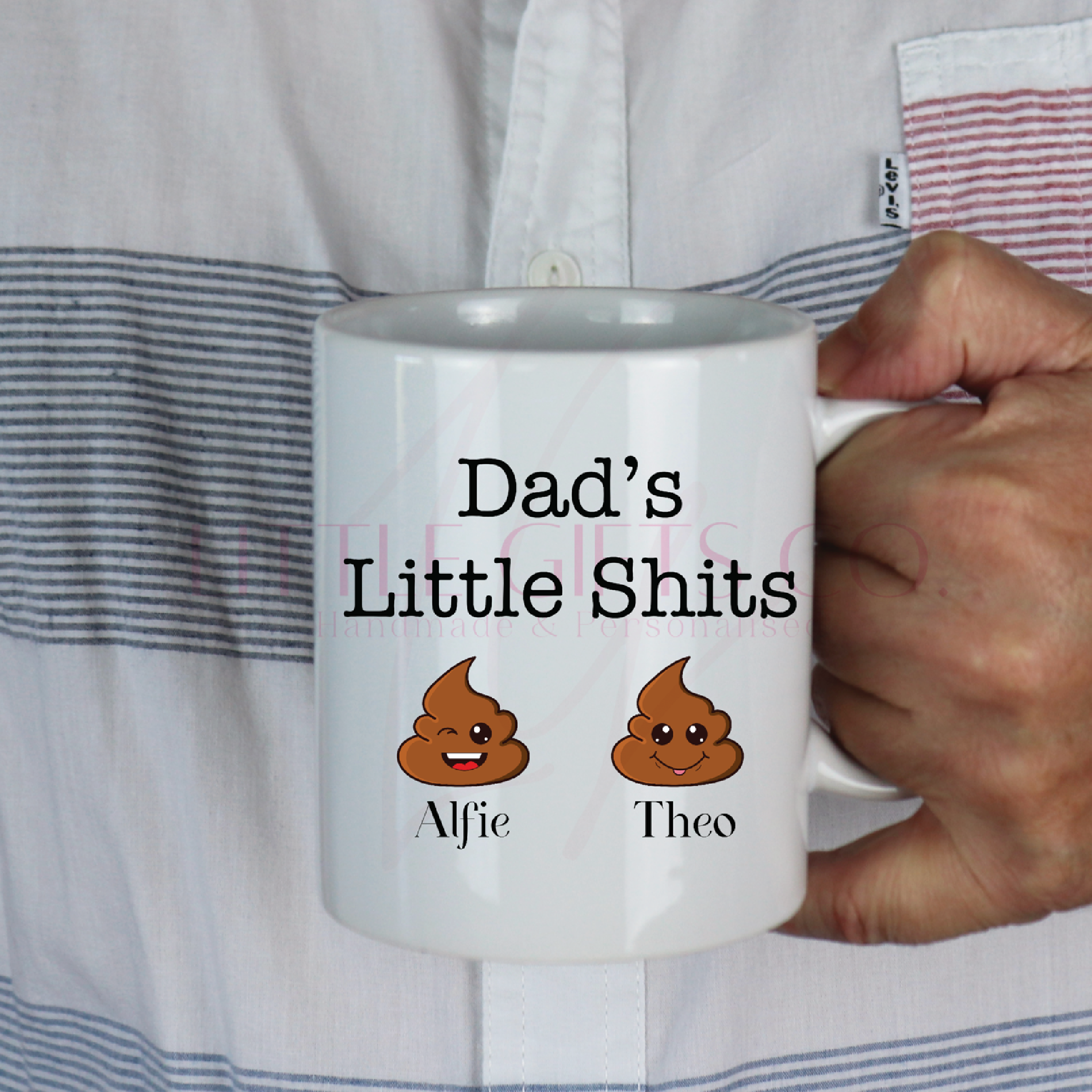Add your own photos | personalised Photos | Unique Gifts | Dad’s Little Shits Mug