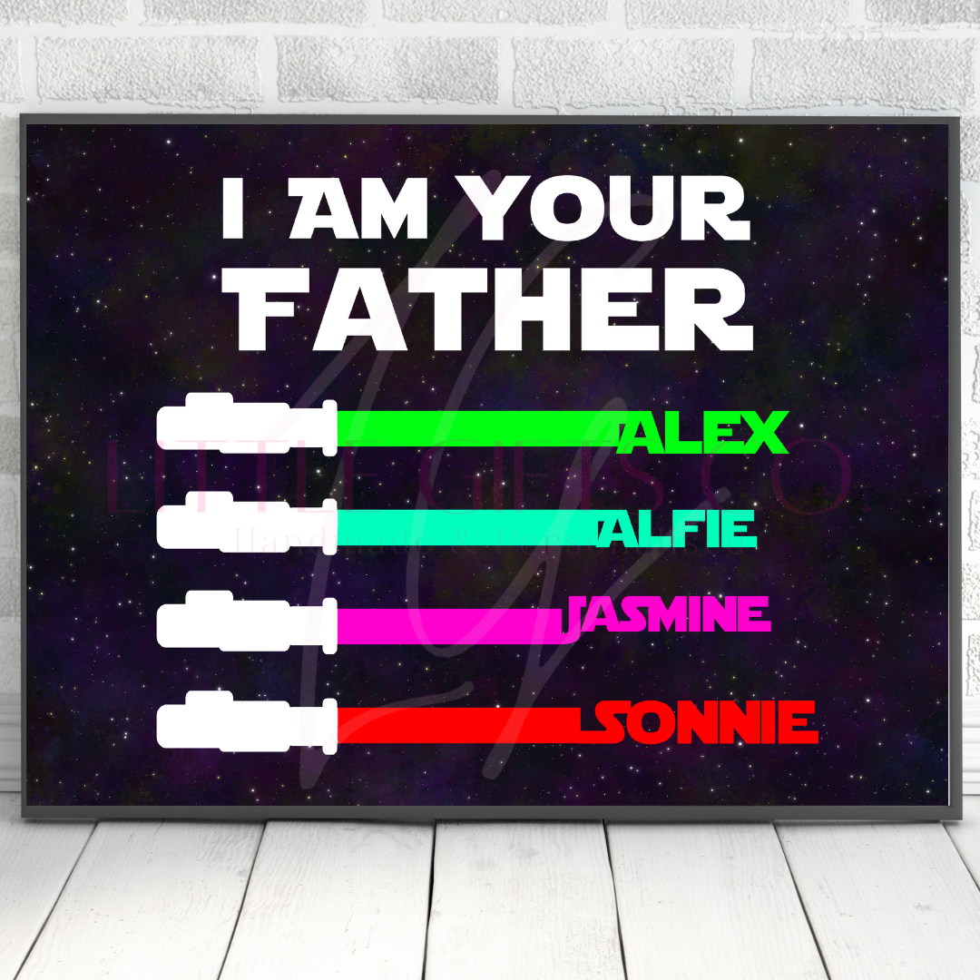 Add your own photos | personalised Photos | Unique Gifts | I AM YOUR FATHER PRINT