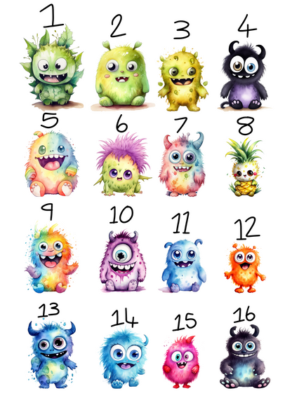 Personalised Little Monster Print