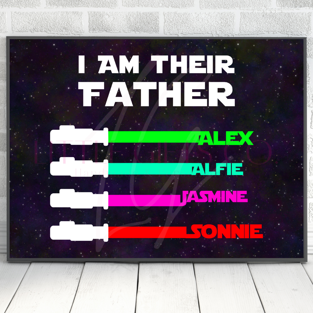Add your own photos | personalised Photos | Unique Gifts | I AM YOUR FATHER PRINT