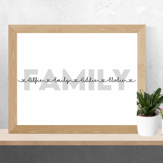 Personalised Family Names Print