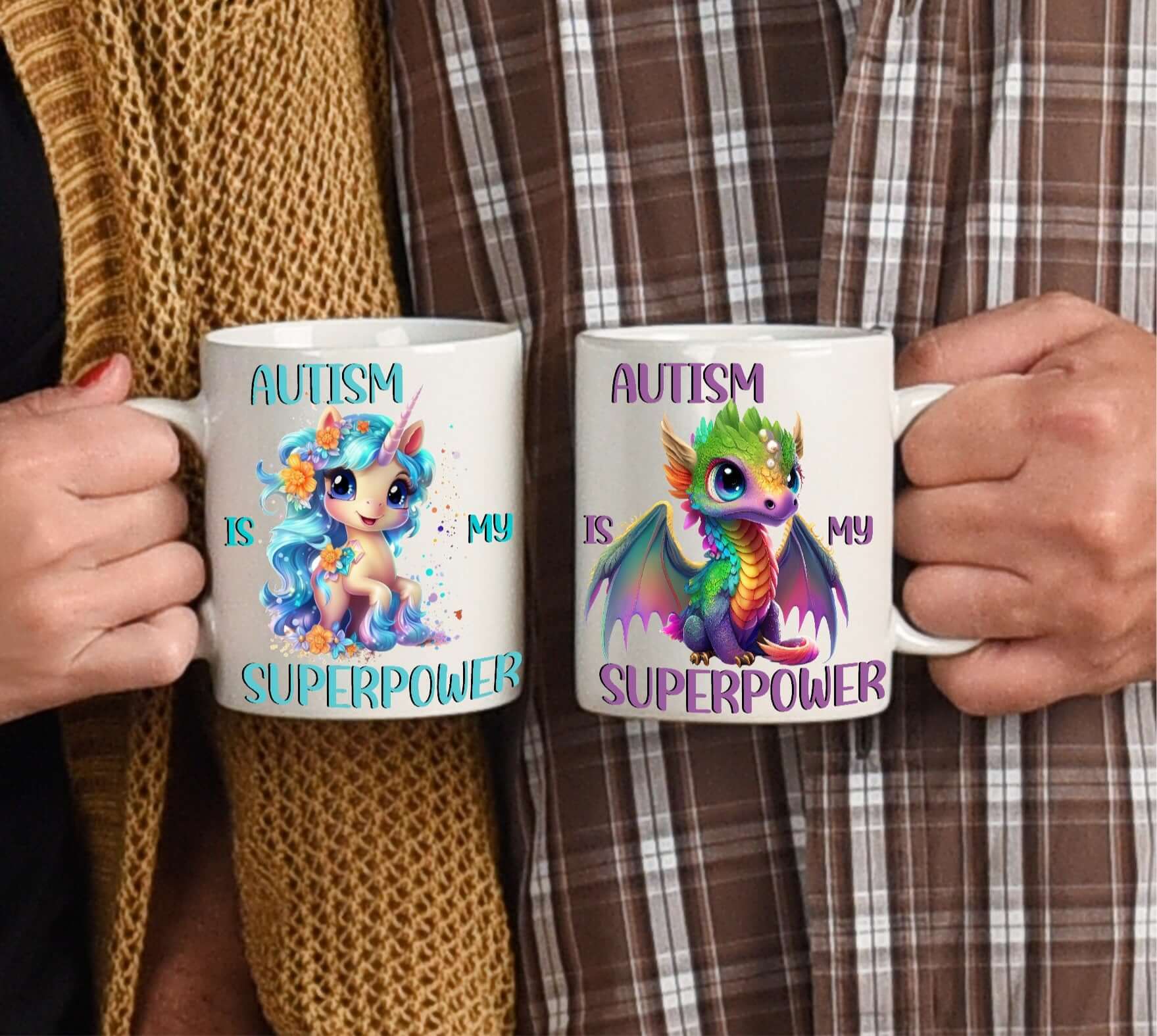 Add your own photos | personalised gifts | Unique Gifts | Autism is my SUPERPOWER Mug | Little Gifts Co