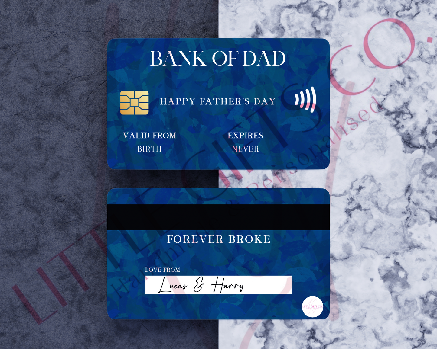 Add your own photos | personalised gifts | Unique Gifts | Personalised Bank Of Dad Wallet Card | Little Gifts Co