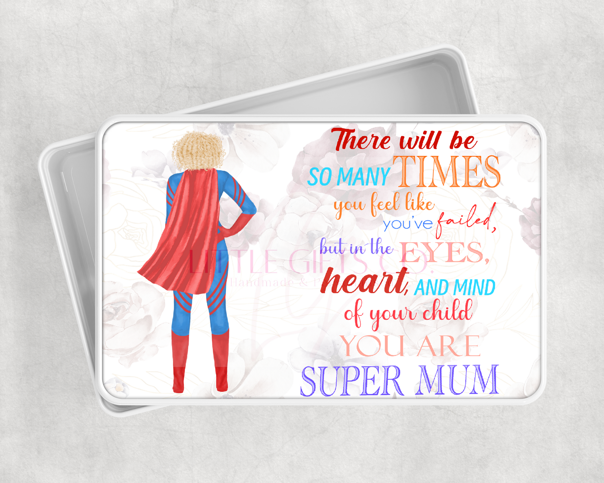 Add your own photos | personalised gifts | Unique Gifts | Superhero Mum Tin | Little Gifts Co