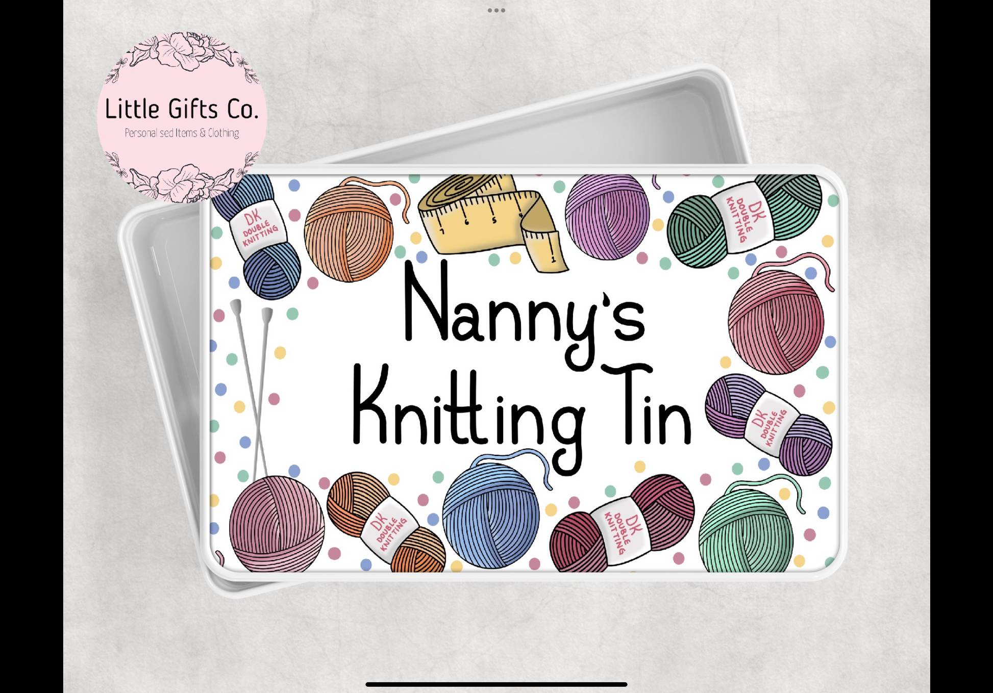 Add your own photos | personalised gifts | Unique Gifts | Personalised Knitting Tin | Little Gifts Co