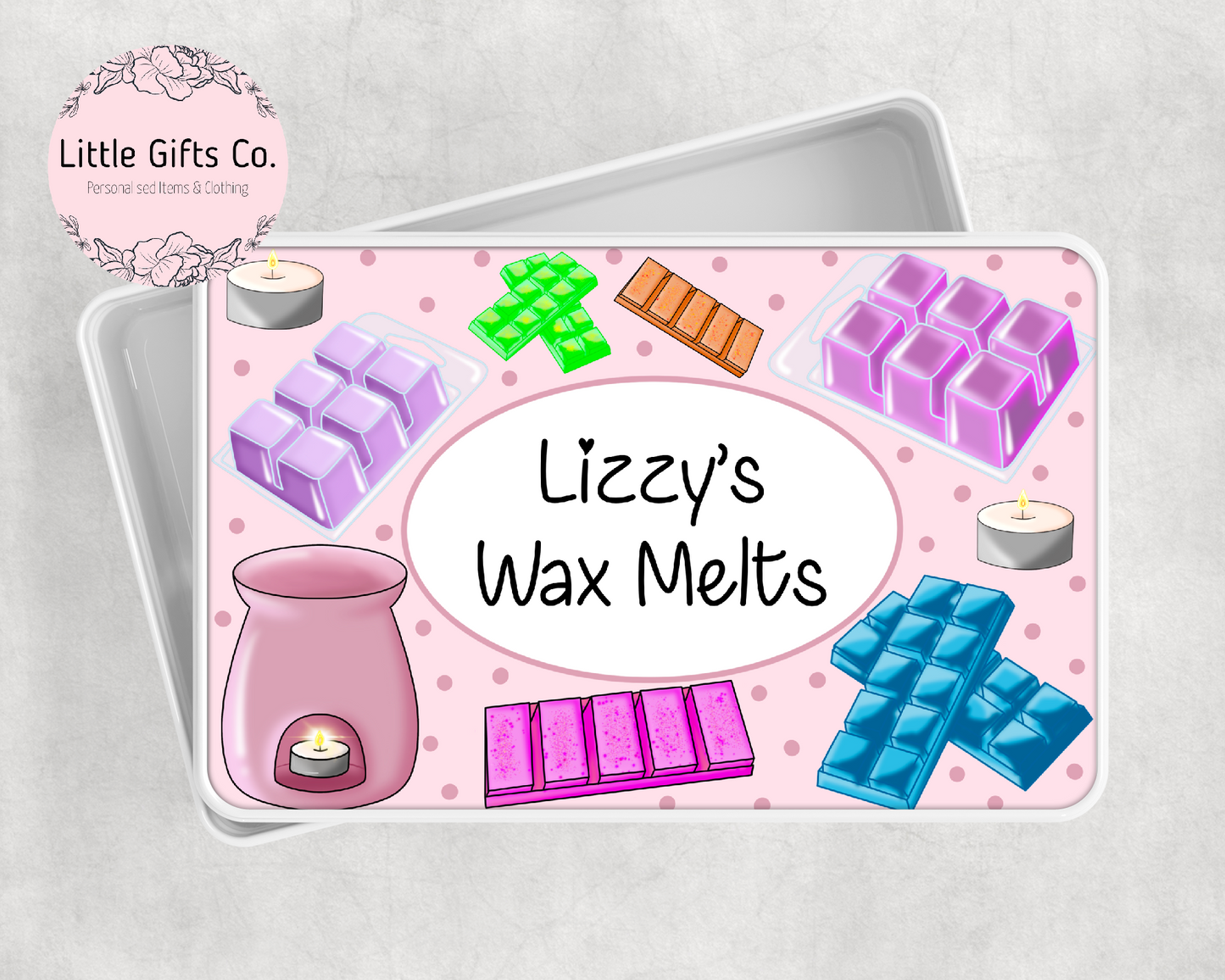 Add your own photos | personalised gifts | Unique Gifts | Personalised Wax Melt Tin | Little Gifts Co