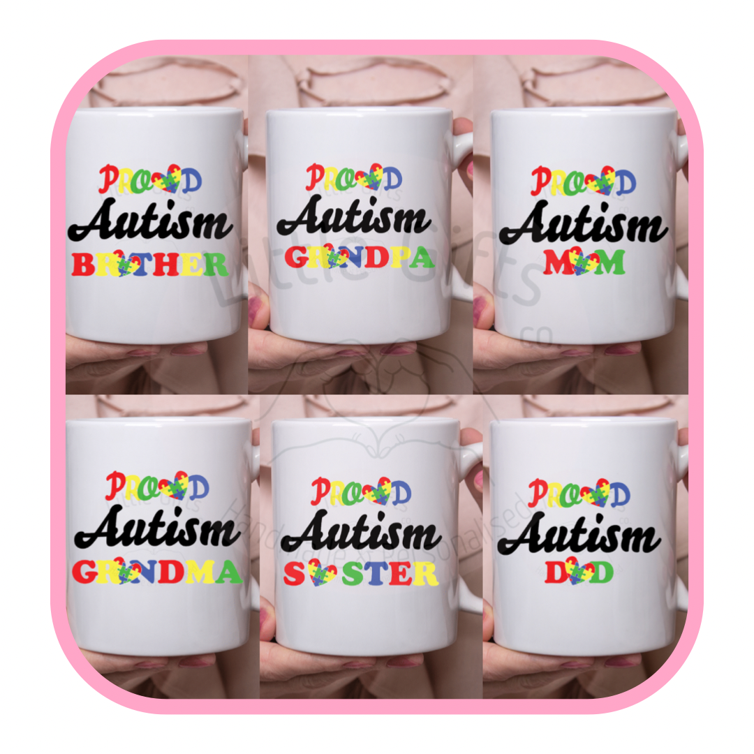 Add your own photos | personalised gifts | Unique Gifts | Proud Autism Family Mug | Little Gifts Co