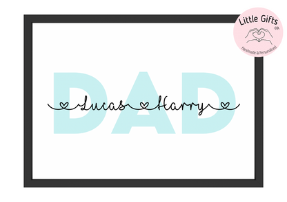 Add your own photos | personalised gifts | Unique Gifts | Personalised A4 DAD/DADDY Print | Little Gifts Co