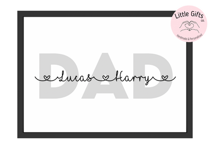 Add your own photos | personalised gifts | Unique Gifts | Personalised A4 DAD/DADDY Print | Little Gifts Co